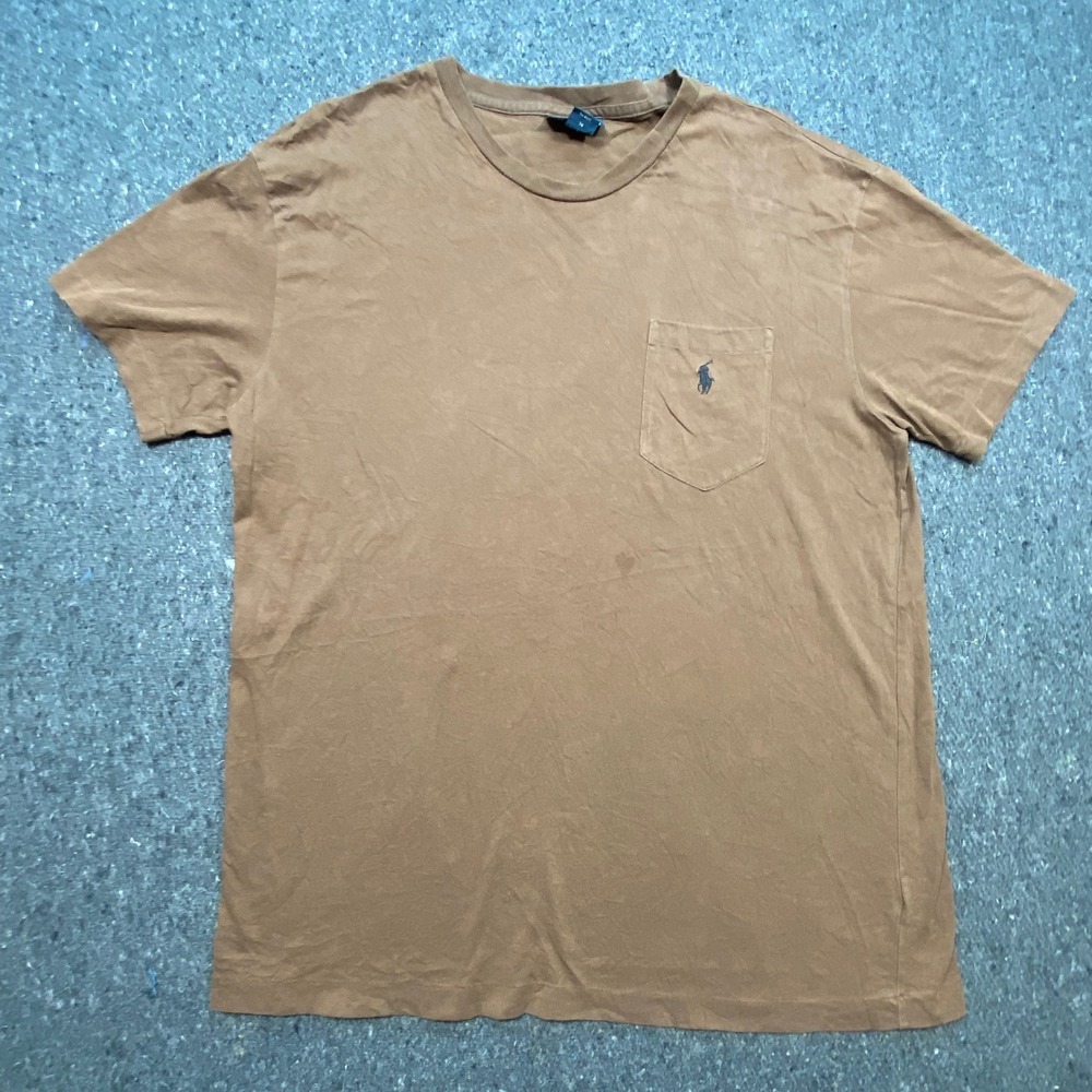 Polo Ralph Lauren Pocket T Shirt M Medium Mens Brown Preppy Skater Short Sleeve